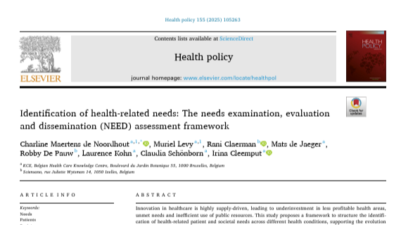 New Publication in Health Policy